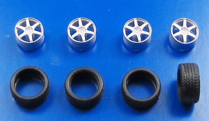 Ensemble de roues 211-01 4x Jante Volk_TE37 + Pneus 21" non peint 1/43 kit
