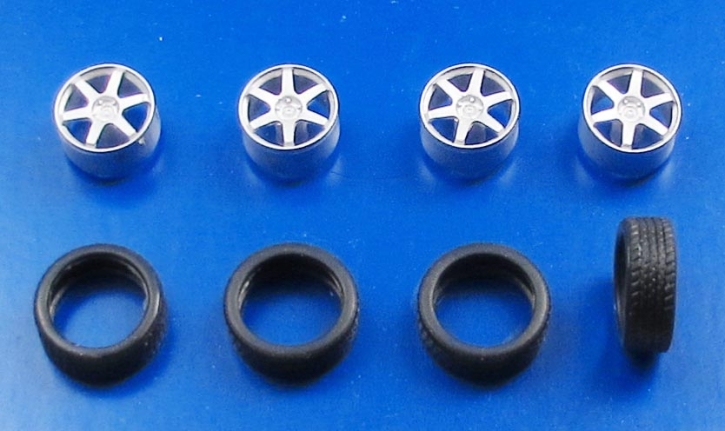 Ensemble de roues 211-02 4x Jante Volk_TE37 + Pneus 21" non peint 1/43 kit