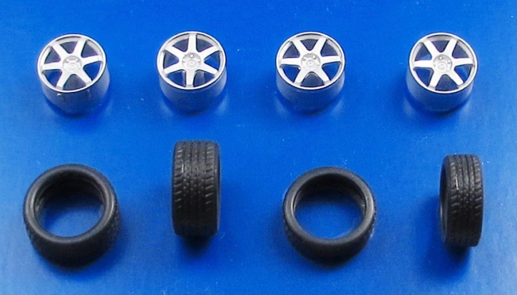 Ensemble de roues 211-03 4x Jante Volk_TE37 + Pneus 21" non peint 1/43 kit