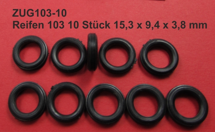 Reifen 103 10 Stück 15,3 x 9,4 x 3,8 mm schwarz 1/43