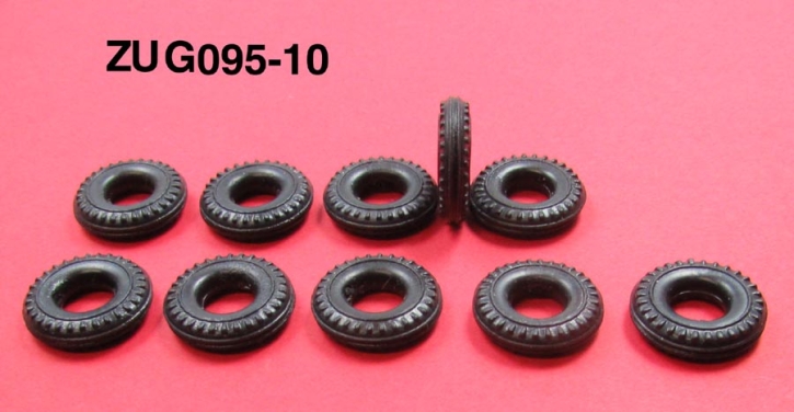 Reifen 95 10 Stück 16,3 x 8,4 x 4,7 mm schwarz 1/43 Fertigmodell