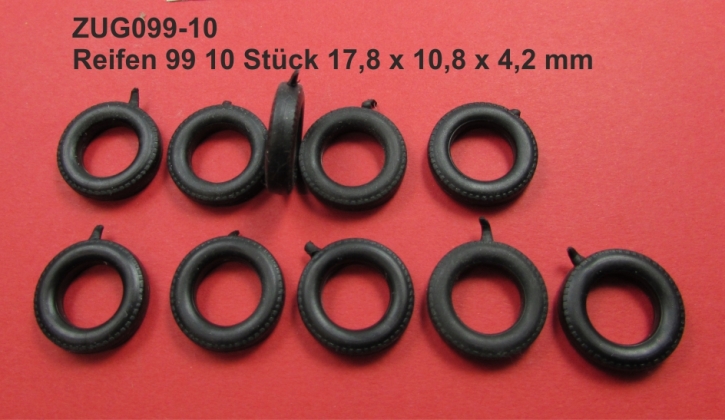 Reifen 99 10 Stück 17,8 x 10,8 x 4,2 mm schwarz 1/43