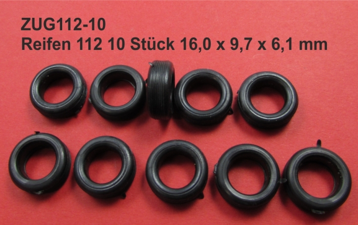 Reifen 112 10 Stück 16,0 x 9,7 x 6,1 mm schwarz 1/43