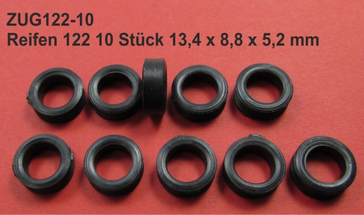 Reifen 122 10 Stück 13,4 x 8,8 x 5,2 mm schwarz 1/43