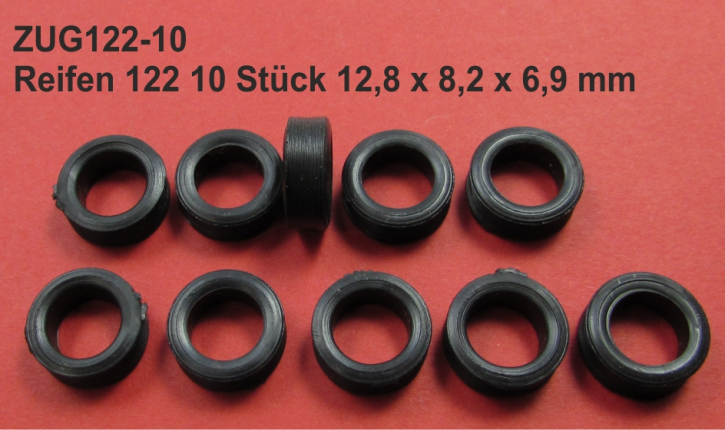Tires 122 10 pieces 12,8 x 8,2 x 6,9 mm black 1/43