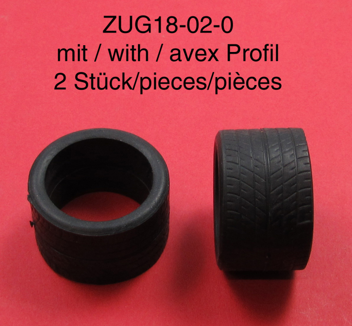Reifen 02 mit Profil 1/18 34,5mm x 26,2mm x 21mm 2 Stück schwarz Reifen 02 mit Profil 1/18 34,5mm x 26,2mm x 21mm 2 Stück schwarz