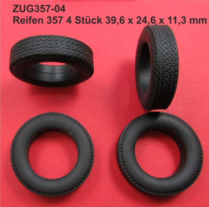 Reifen 357 4 Stück 39,6 x 24,6 x 11,3 mm schwarz 1/24 Reifen 357 4 Stück 39,6 x 24,6 x 11,3 mm schwarz 1/24