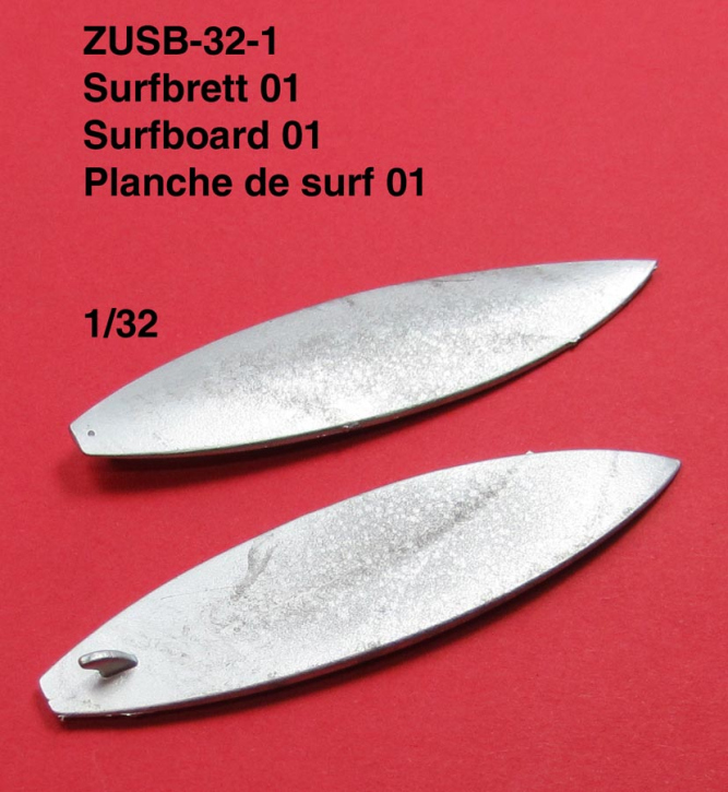 Surfboard 01  1/32 unpainted whitemetal/pewter kit