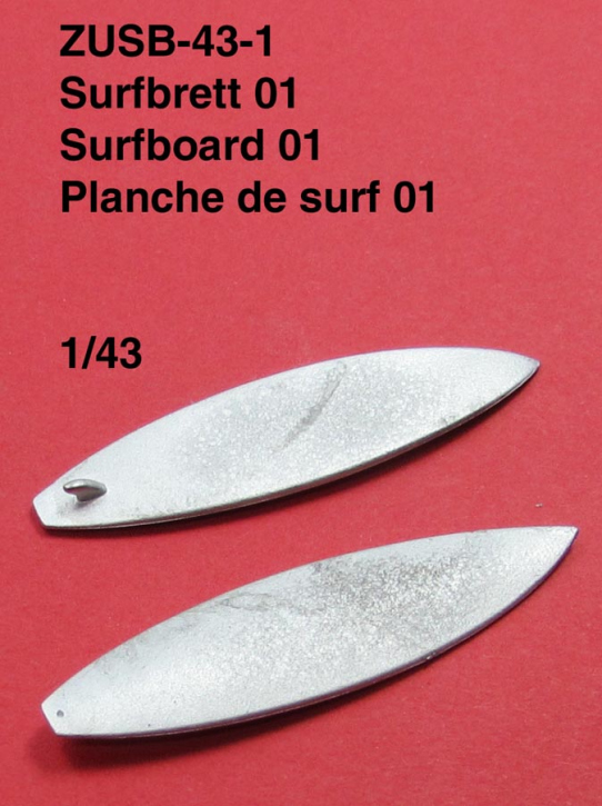 Surfboard 01  1/43 unpainted whitemetal/pewter kit