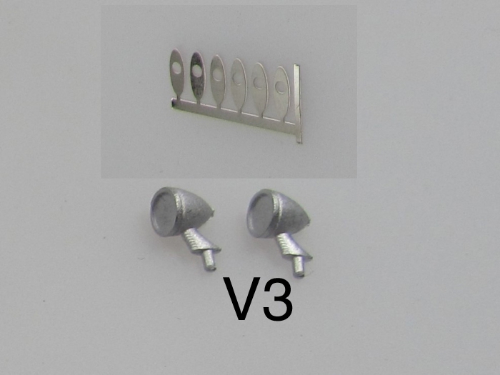 Accessoires extérieur Miroir 04 Typ V3, 2 pièces 1/32 non peint kit Accessoires extérieur Miroir 04 Typ V3, 2 pièces 1/32 non peint kit