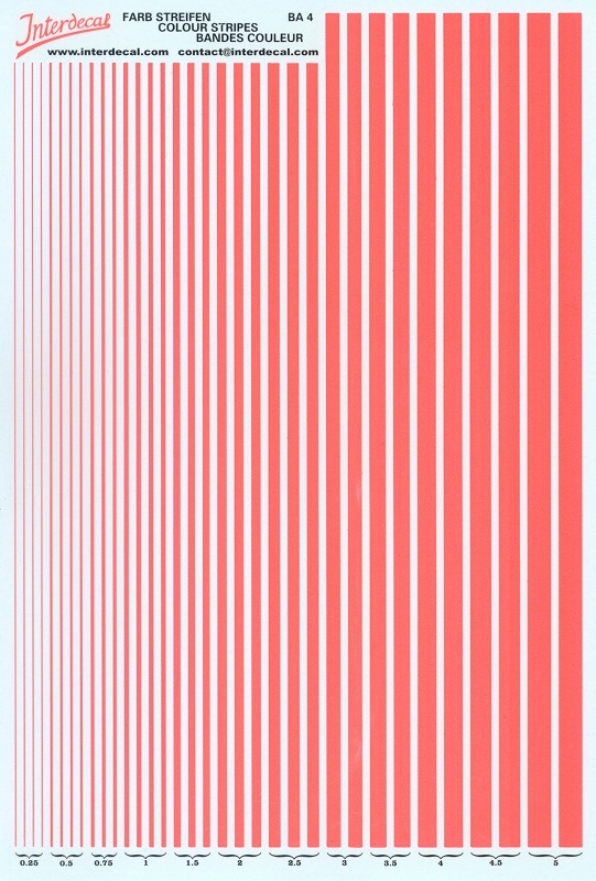 130x190 mm Stripes 0,25-5,0 mm red 