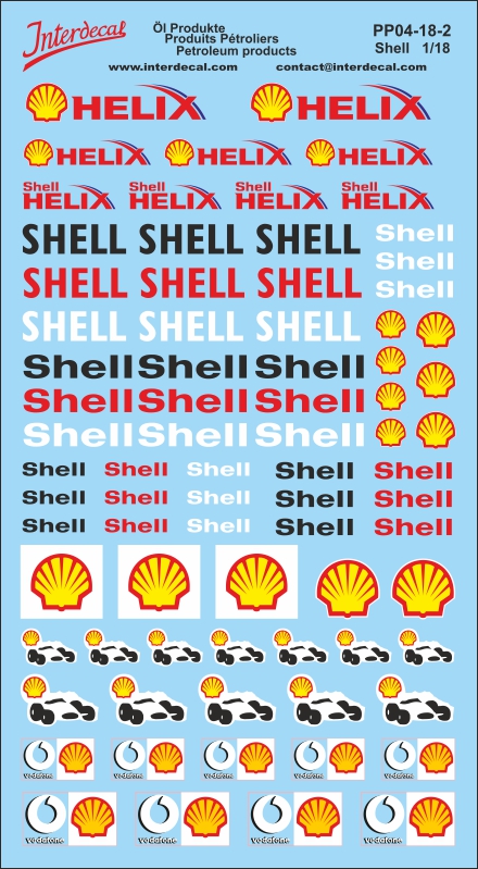 195 x 100 mm 1:18 Decal Decals Petrol Gasoline Sponsors Decal #PP05-3 