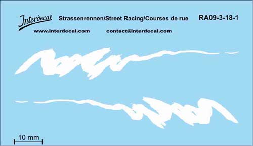 Seitendekor 1/18 Decal Renndesign Streetracing Tuning Straßenrennen RA09-04-18-1 