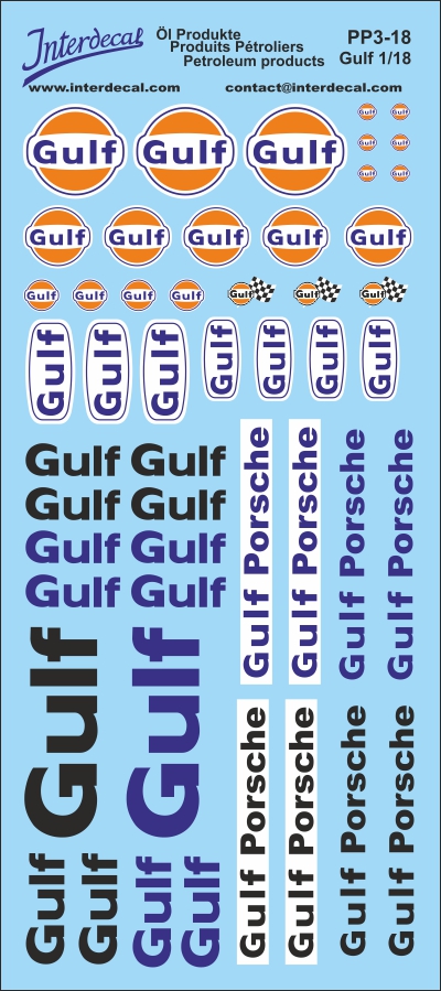 Décalcomanies Gulf 1/87 Pour Maquettes - Produits Pétroliers 03 Par INTERDECAL - 120x80mm