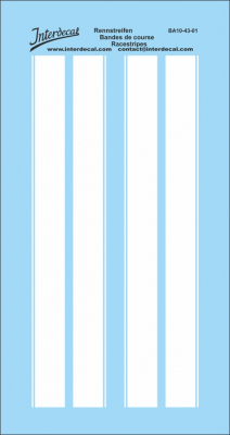 Décalcomanies Argent Pour Modélisme 1/43 - Bandes De Course BA10 - 68x32 Mm - Neuf Interdecal