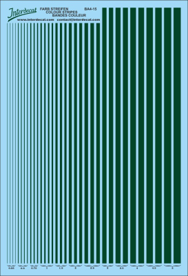 Bandes 0,25mm-5mm Décalcomanies vert foncé British Racing 165x120mm INTERDECAL
