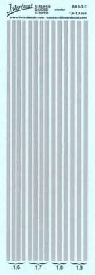 Bandes Décalcomanies Imitation Chrome INTERDECAL - 1,1-1,4 Mm - 117x39 Mm
