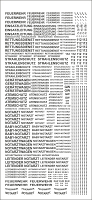 Emergency vehicle DE 01 1/87 Waterslidedecals yellow 177x80mm INTERDECAL