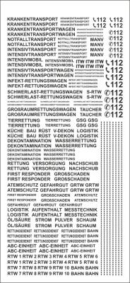 Rettungsdienste DE 02 1/87 Naßschiebebild Decal gelb 177x80mm INTERDECAL
