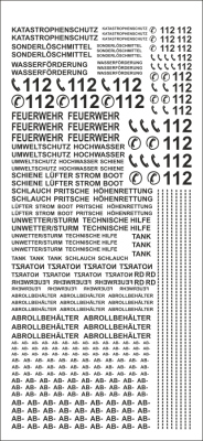 Emergency vehicle DE 04 1/87 Waterslidedecals yellow 177x80mm INTERDECAL