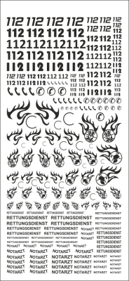 Rettungsdienste DE 09 1/87 Naßschiebebild Decal leuchtgelb 177x80mm INTERDECAL