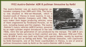 1932 Austro-Daimler ADR8 Alpine limousine Pullman "Keibl" noir 1/43 résine