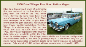 1958 Edsel Villager 4-türig Kombi mit Seitenschwellern hinten blau-weiss 1/43