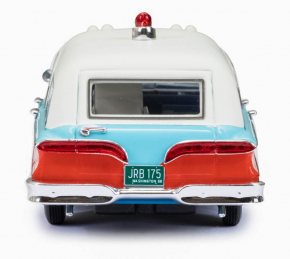 1958 Edsel Corsair ambulance Memphian Coachwork Co. bicolore bleu-rouge-blanc