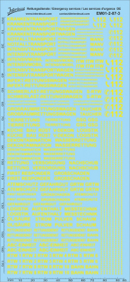 Décalcomanies Jaunes "Secours Ambulatoires" 1/87 - INTERDECAL - Idéal Pour Modélisme