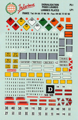 Décalcomanies Signalisation Routière 1/43 - Modélisme INTERDECAL - 120x80mm