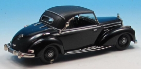 1951-1955 Mercedes 220 Cabriolet A, toit fermé noir 1/43 métal blanc/étain