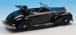 1951-1955 Mercedes 220 Cabriolet A, toit ouvert noir 1/43 métal blanc/étain