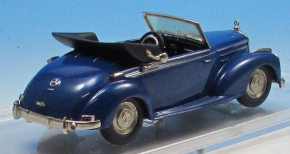 1951-1955 Mercedes 220 Cabriolet A, toit ouvert bleu 1/43 métal blanc/étain