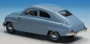 1956 Saab 93 bleu clair 1/43 métal blanc/étain & résine tout monté