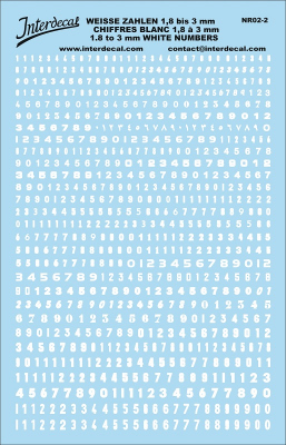 Décalcomanies Chiffres '05' Noir Pour R01 12mm - Dimensions 103x62mm - Marque INTERDECAL