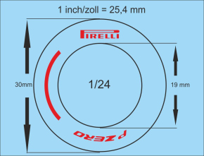 Tire Decal 20 Pirelli Formel 1 1/24 Waterslidedecals 115x60mm INTERDECAL