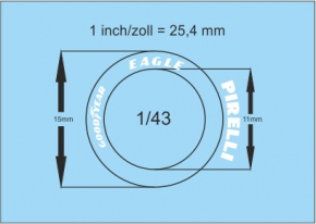 Étiquettes de pneus Formel 1 1/43 Décalcomanies 96x68mm INTERDECAL