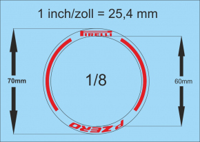 Étiquettes de pneus 20-8 Pirelli Formel 1 1/8 Décalcomanies rouge 160x80mm