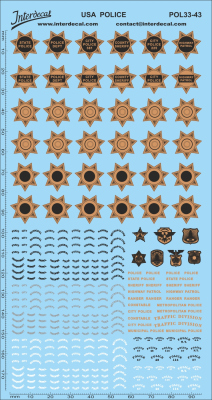 Polizei, USA (33) 1/43 Naßschiebebild Decal 177x95mm INTERDECAL