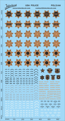 Polizei, USA (33) 1/64 Naßschiebebild Decal 119x63mm INTERDECAL