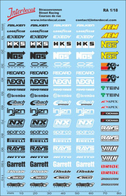 Courses de Rue 01 1/18 Décalcomanies 120x80mm INTERDECAL