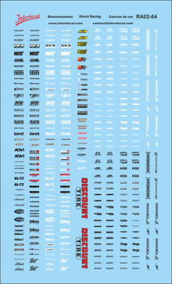 Décalcomanies Street Racing JDM Argent/or - Échelle 1/64 Pour Modèles Réduits, Feuille 120x65mm