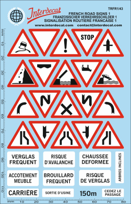 Signalisation routière 01 FR 1/43 Décalcomanies 120x80mm INTERDECAL