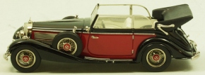 1939 Mercedes 540K Cabriolet B, Dach offen schwarz-rot 1/43 Zinnlegierung
