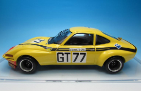 1972 Opel GT Gruppe IV "Steinmetz" Nr. 77 (1972) gelb-rot 1/18 Zinnlegierung