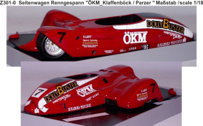 Sidecar racing team "ÖKM Klaffenböck/Parzer" without Figures unpainted 1/18 kit