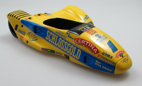 Seitenwagen Renngespann "Schlossgold Biland / Waltisberg" ohne Figuren gelb