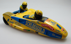 Seitenwagen Renngespann "Schlossgold Biland / Waltisberg" ohne Figuren gelb