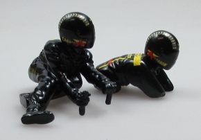 Figurenset für Seitenwagen "Moto Boutique" Schlosser/Hauser (CH) gelb-schwarz