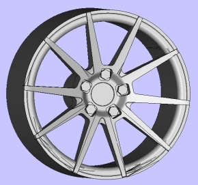 Set of wheels 204-03 4x Rim Design Forged_EH173 + Tires unpainted 1/43 kit